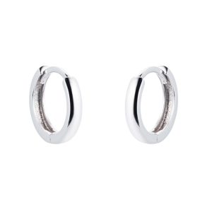 9ct White Gold 10mm Huggie Hoop Earrings
