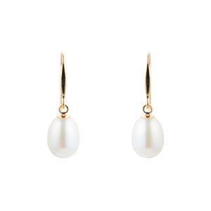 9ct Yellow Gold 7mm Freshwater Pearl Drop Earrings