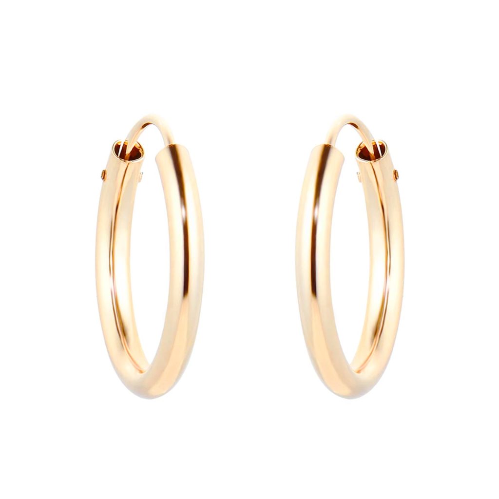 9ct Yellow Gold 13mm Hoop Earrings