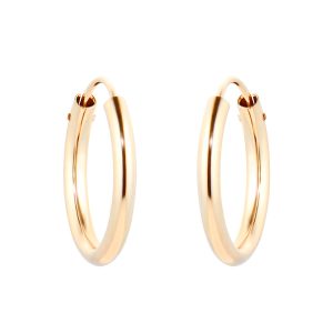 9ct Yellow Gold 13mm Hoop Earrings
