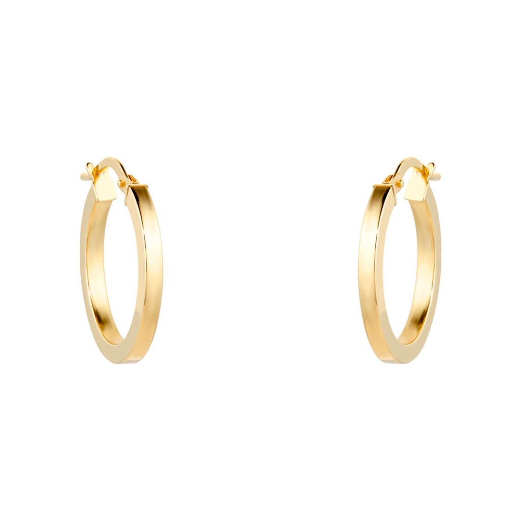 9ct Yellow Gold 18mm Medium Hoop Earrings