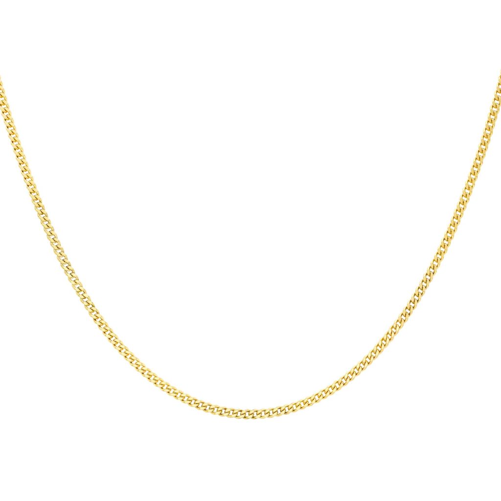 9ct Yellow Gold 60cm (24_) Curb Chain 0.8mm Width