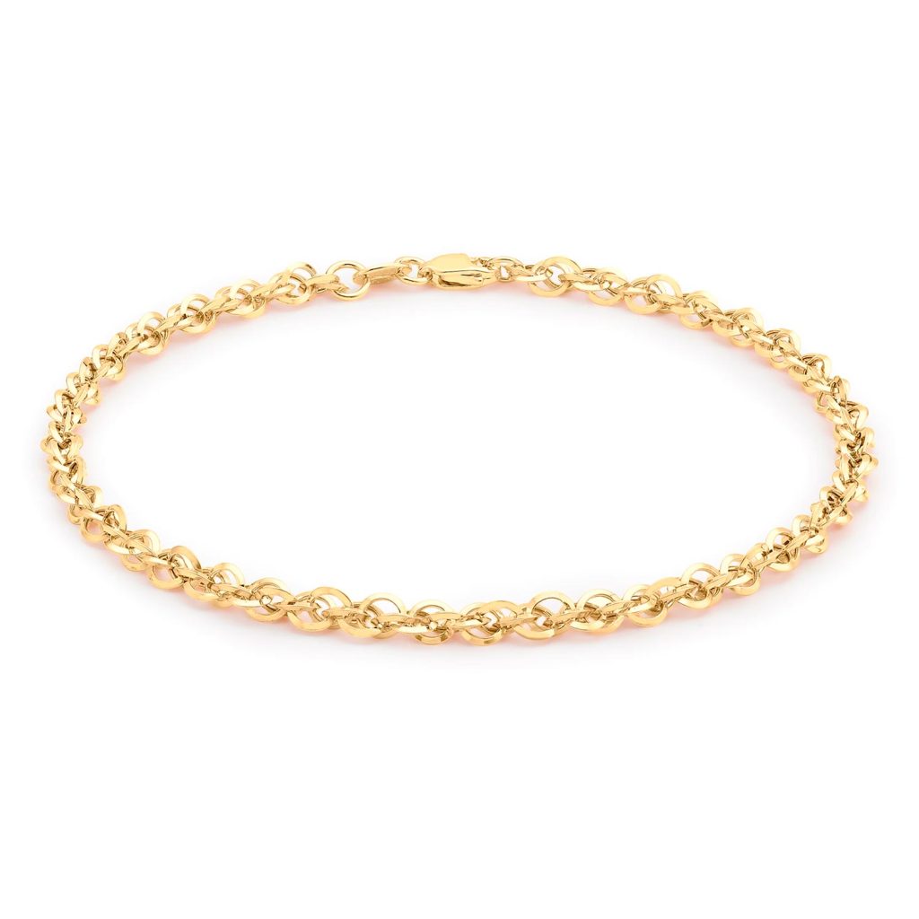 9ct Yellow Gold Diamond Cut Bracelet