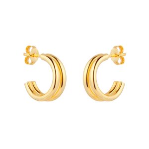 9ct Yellow Gold Double Layer Hoop Earrings