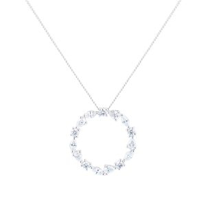 18ct White Gold 0.50ct Diamond Mixed Cut Pendant