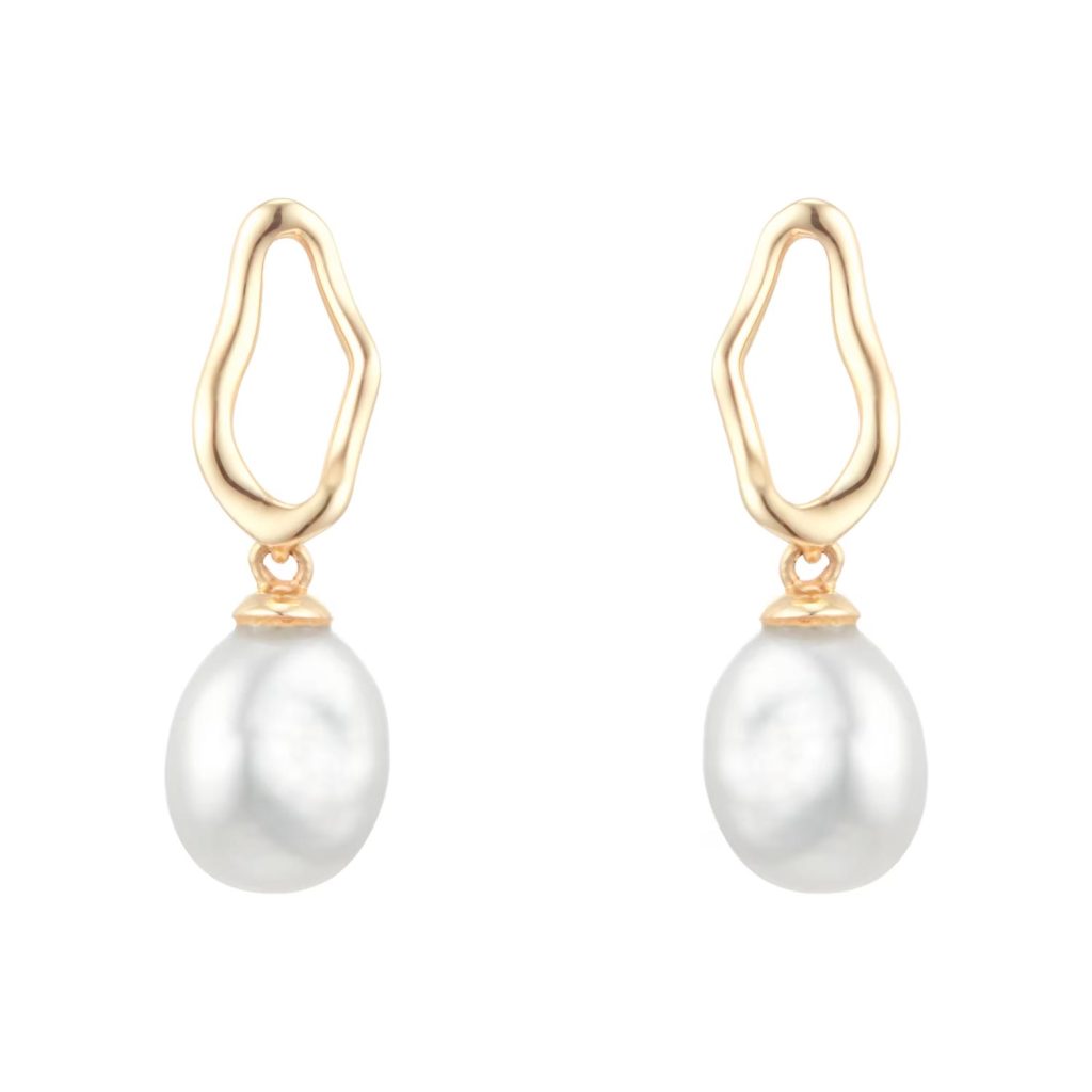18ct Yellow Gold Baroque Pearl Stud Earrings