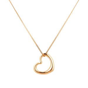 18ct Yellow Gold Open Heart Floating Pendant