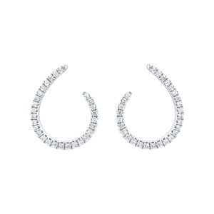 9ct White Gold 0.25cttw Diamond Open Hoop Earrings