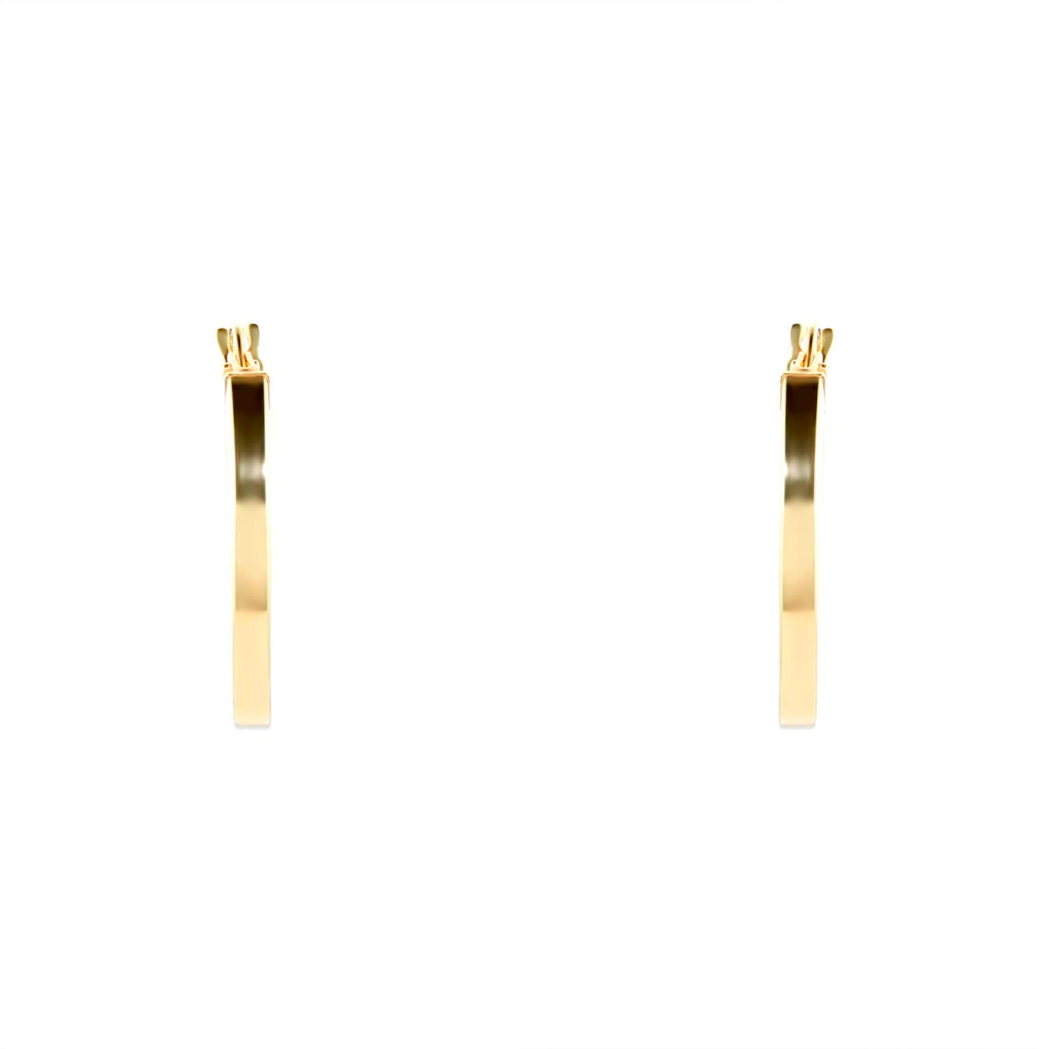 9ct Yellow Gold 18mm Medium Hoop Earrings - Image 4